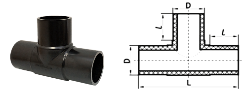 Тройник литой удлиненный ПЭ 100 SDR 11 d 160