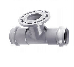 Тройник НПВХ с ПВХ фланцем 225*100